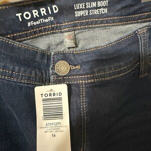 Torrid Luxe Slim Boot Cut Jeans - Dark Blue